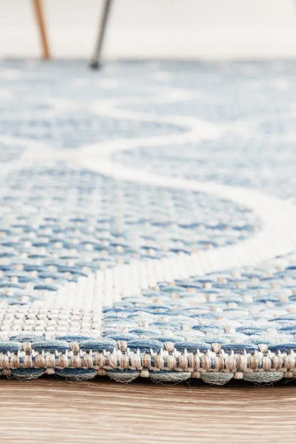 Outdoor Terrace  Blue Rug Rug Culture