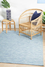 Outdoor Terrace  Square Blue Rug Rug Culture