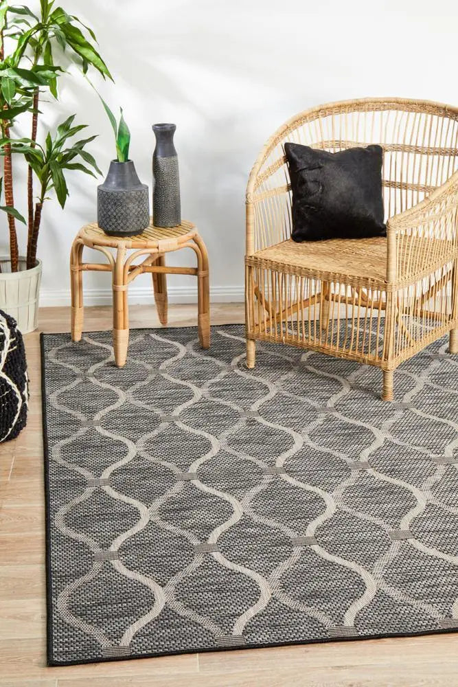 Outdoor Terrace Black Rugs, Modern Rugs, Terrace rugs, Heavy traffic areas Rugs Rug Culture