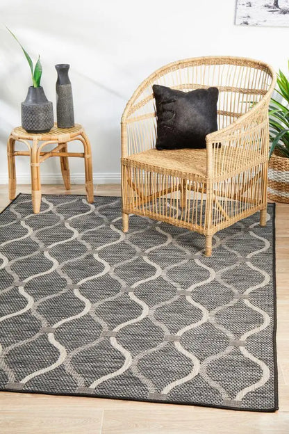 Outdoor Terrace Black Rugs, Modern Rugs, Terrace rugs, Heavy traffic areas Rugs Rug Culture