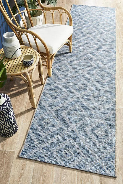 Outdoor Terrace Blue Runner Rug Rug Culture