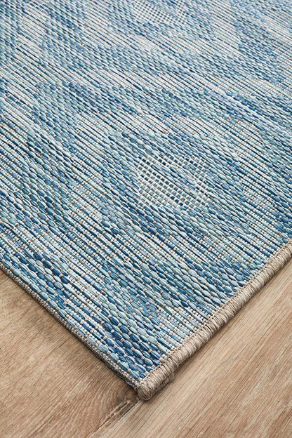 Outdoor Terrace Blue Runner Rug Rug Culture