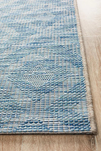 Outdoor Terrace Blue Runner Rug Rug Culture