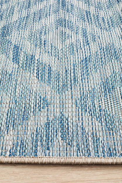 Outdoor Terrace Blue Runner Rug Rug Culture