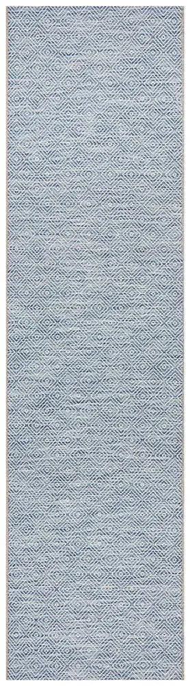 Outdoor Terrace Pattern Blue Runner Rug Rug Culture