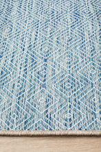 Outdoor Terrace Pattern Blue Runner Rug Rug Culture