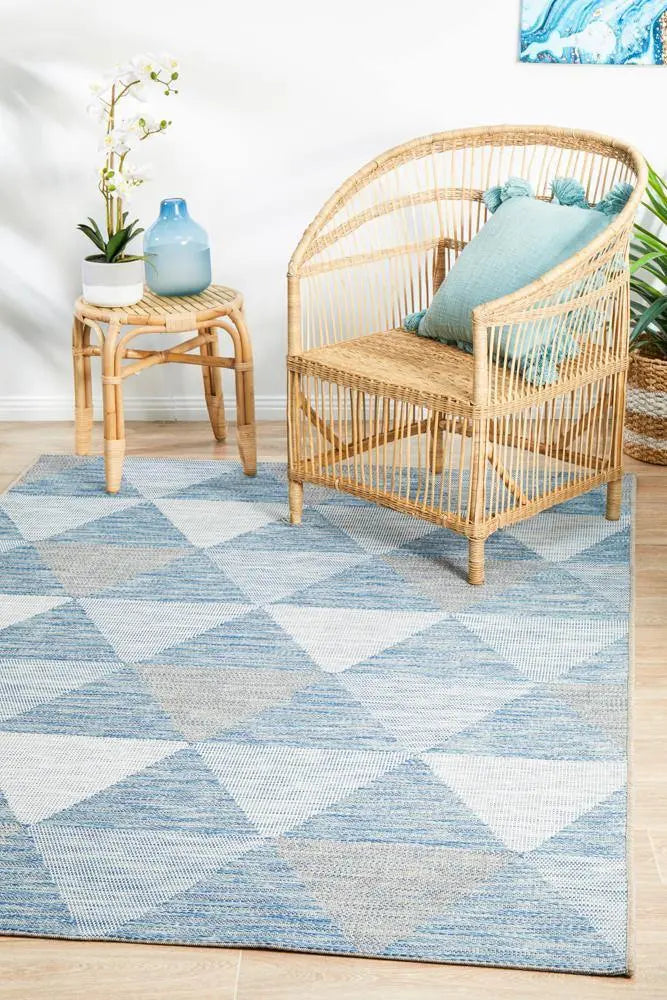Outdoor Terrace White Blue Rug Rug Culture