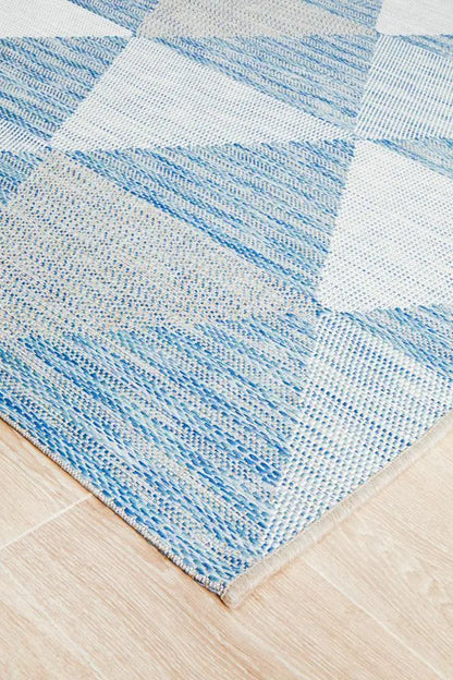 Outdoor Terrace White Blue Rug Rug Culture
