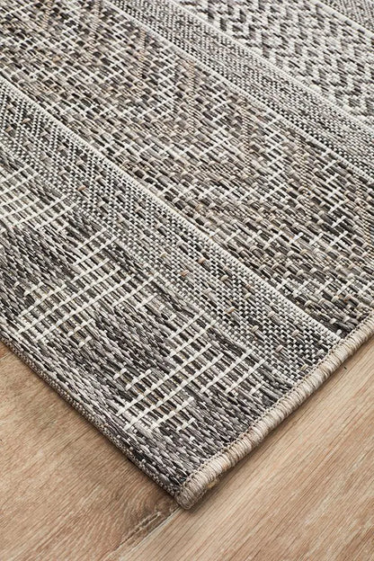 Outdoor Terrace arrow Grey Runner Rug Rug Culture