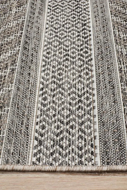 Outdoor Terrace arrow Grey Runner Rug Rug Culture