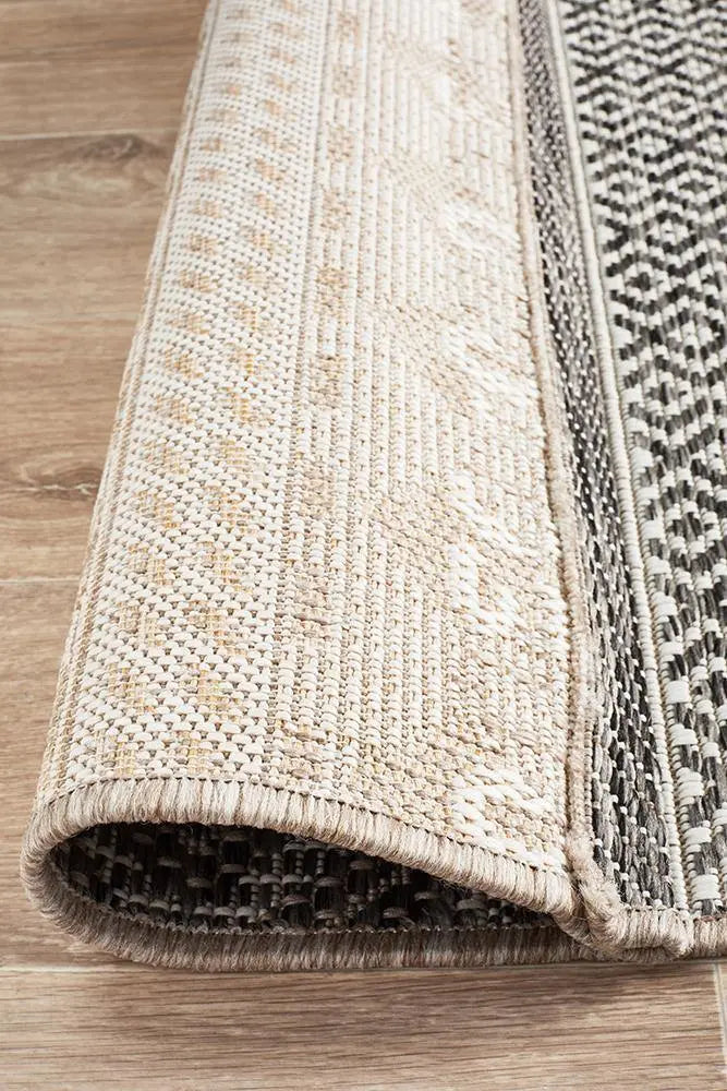 Outdoor Terrace arrow Grey Runner Rug Rug Culture
