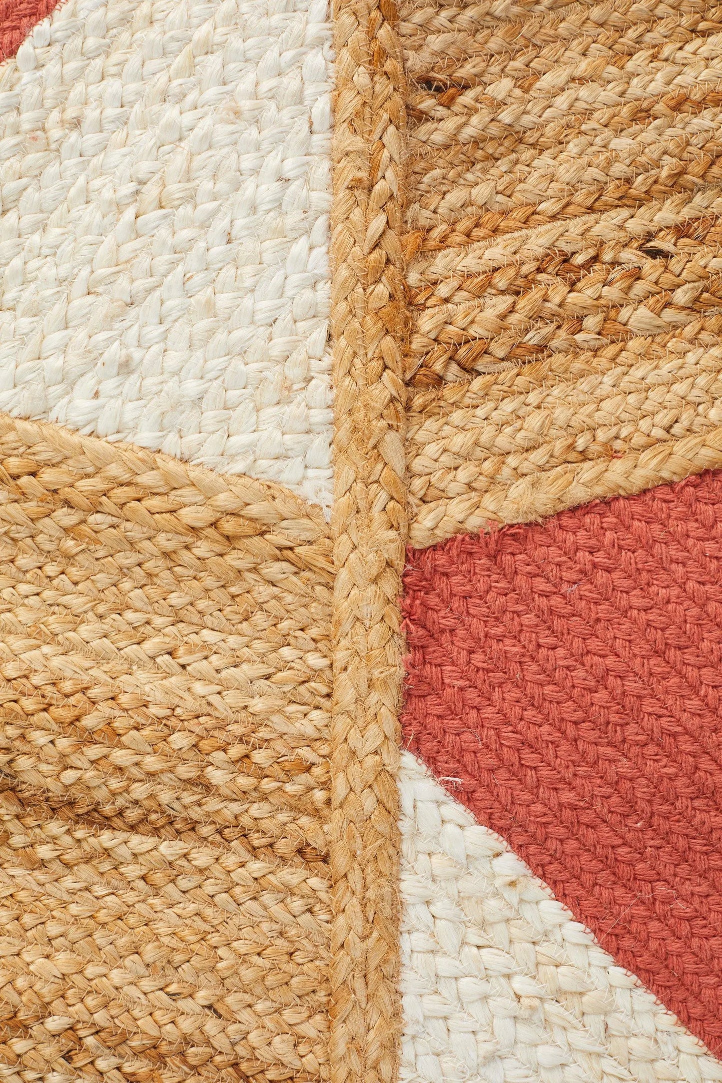 Paris 111 Coral Natural jute and Cotton Rug Unitex