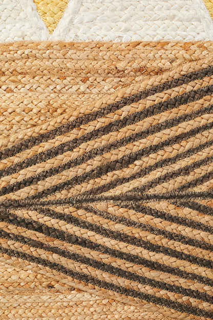 Paris 222 Yellow Natural jute and Cotton Rug Unitex