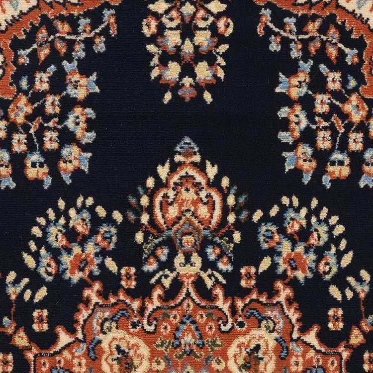 Ruby diamond Navy Hallway Runner Saray Rugs