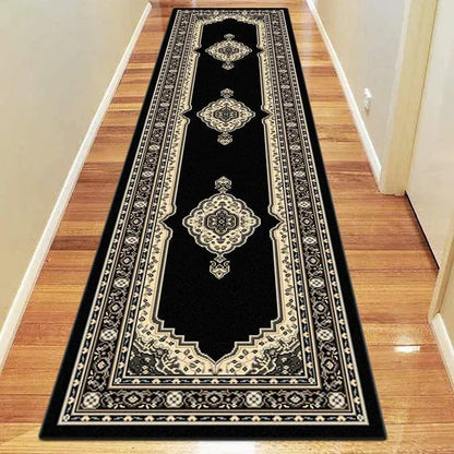 Ruby flam Black Hallway Runner Saray Rugs