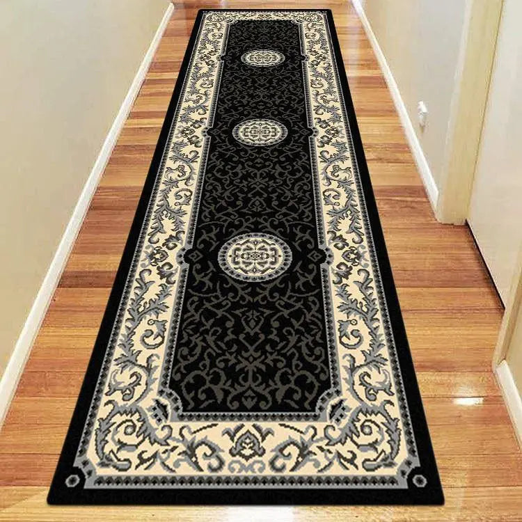Ruby floor 1920 Black Hallway Runner Saray Rugs