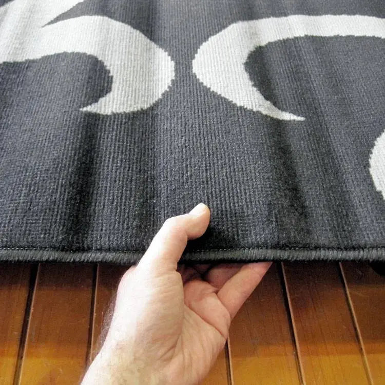 Ruby floral Black Hallway Runner Saray Rugs