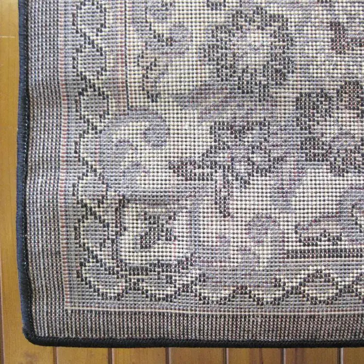 Ruby flower Black Hallway Runner Saray Rugs