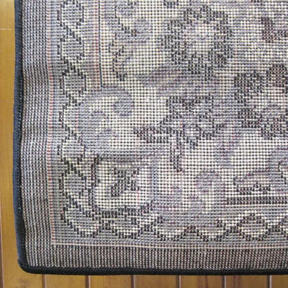 Ruby flower Black Hallway Runner Saray Rugs