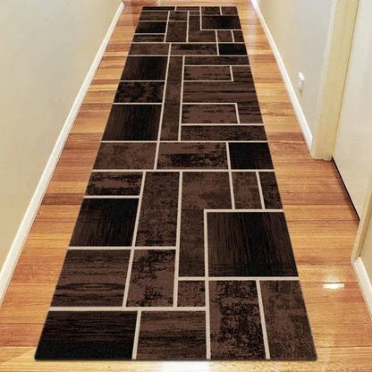 Ruby striped Brown Hallway Runner Saray Rugs