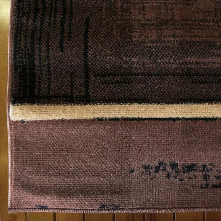 Ruby striped Brown Hallway Runner Saray Rugs