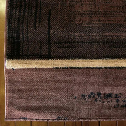 Ruby striped Brown Hallway Runner Saray Rugs