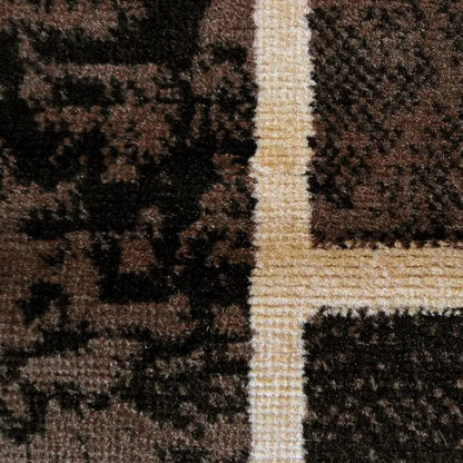 Ruby striped Brown Hallway Runner Saray Rugs