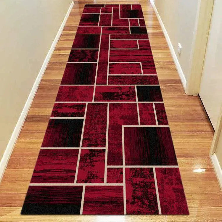 Ruby striped Red Hallway Runner Saray Rugs