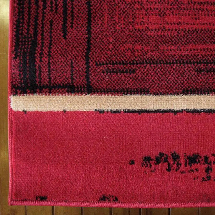 Ruby striped Red Hallway Runner Saray Rugs