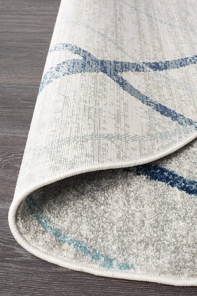 Sahra 452 Blue Round Rugs Unitex
