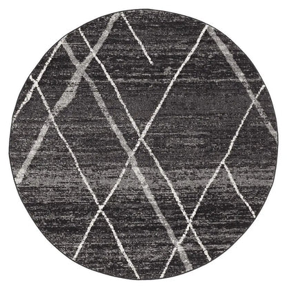 Sahra 452 Charcoal Round Rugs Unitex
