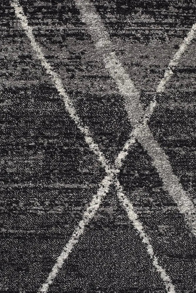 Sahra 452 Charcoal Round Rugs Unitex
