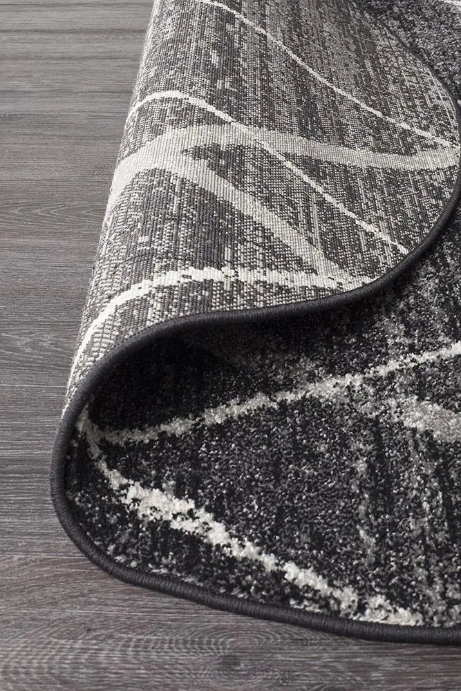 Sahra 452 Charcoal Round Rugs Unitex