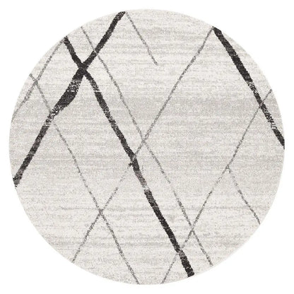 Sahra 452 Grey Round Rugs Unitex