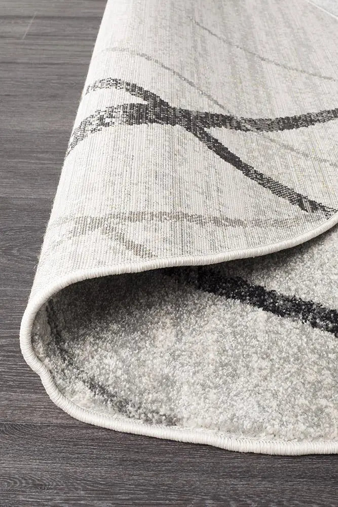 Sahra 452 Grey Round Rugs Unitex