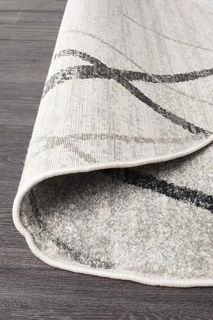 Sahra 452 Grey Round Rugs Unitex