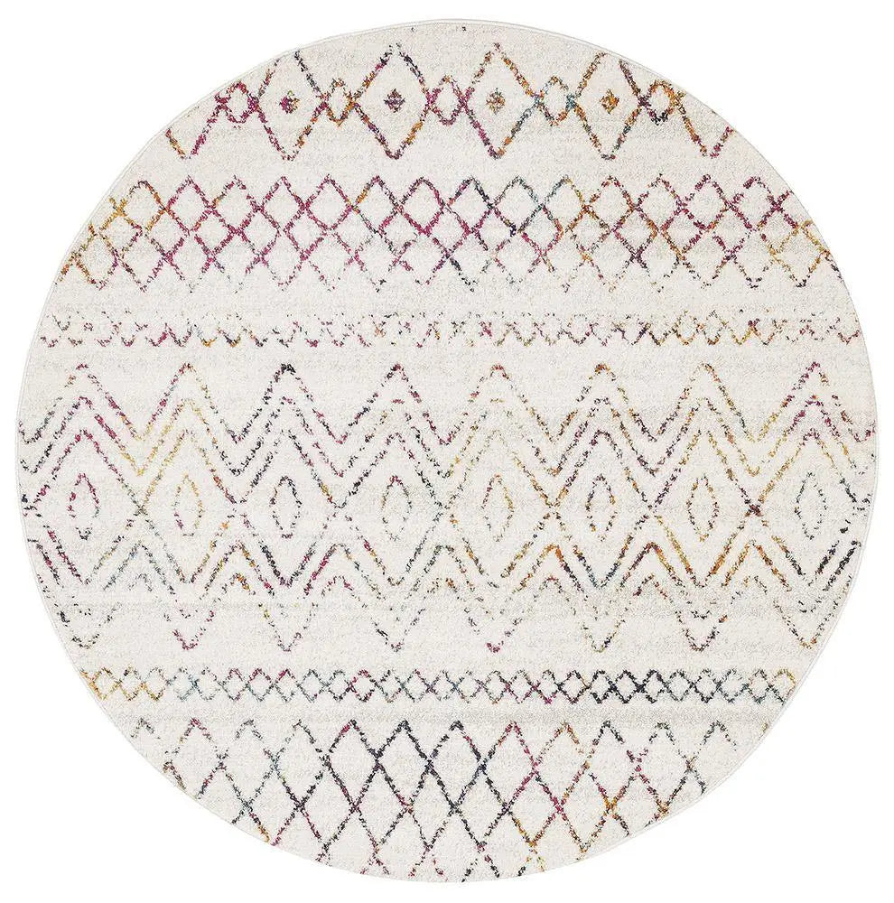 Sahra 453 Multi Round Rugs Unitex