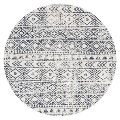 Sahra 456 Blue Round Rugs Unitex