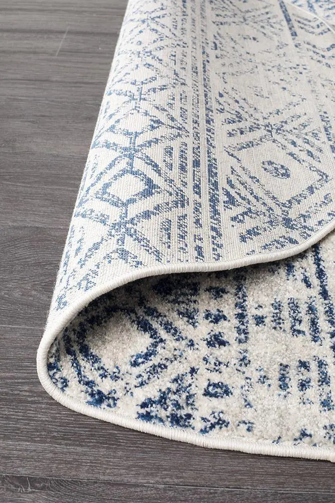 Sahra 456 Blue Round Rugs Unitex