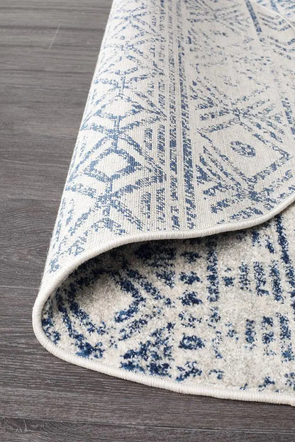 Sahra 456 Blue Round Rugs Unitex