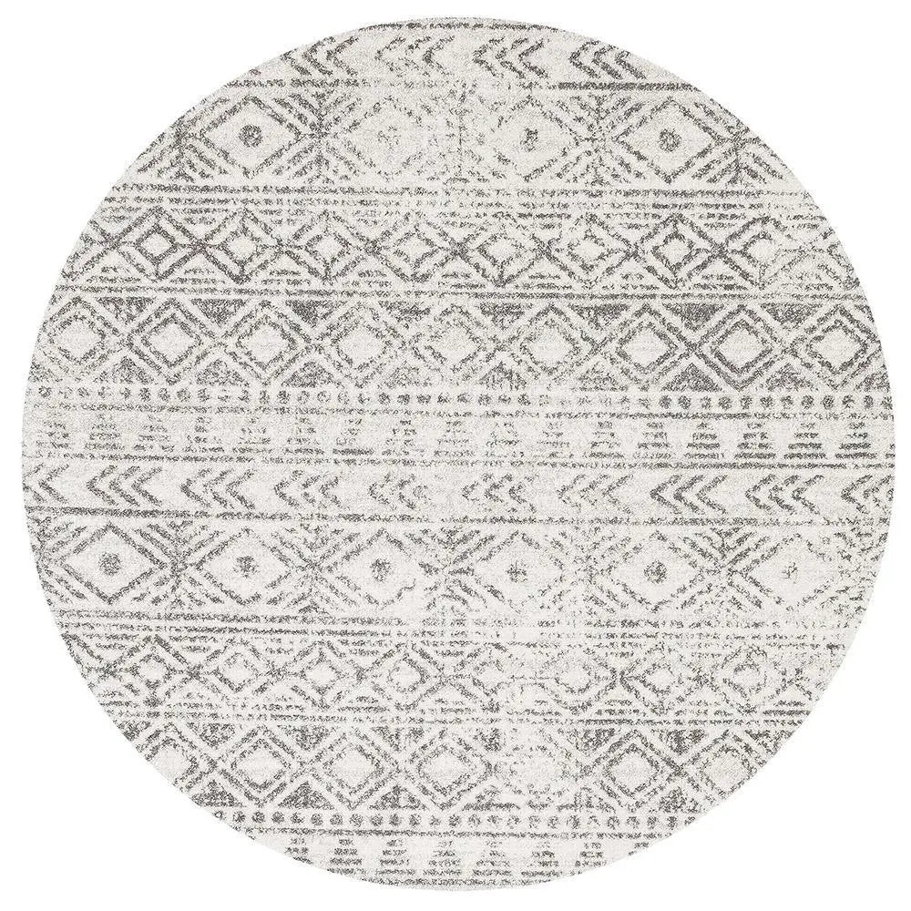 Sahra 456 Grey Round Rugs Unitex