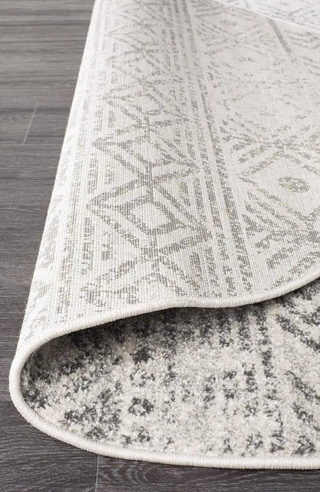 Sahra 456 Grey Round Rugs Unitex