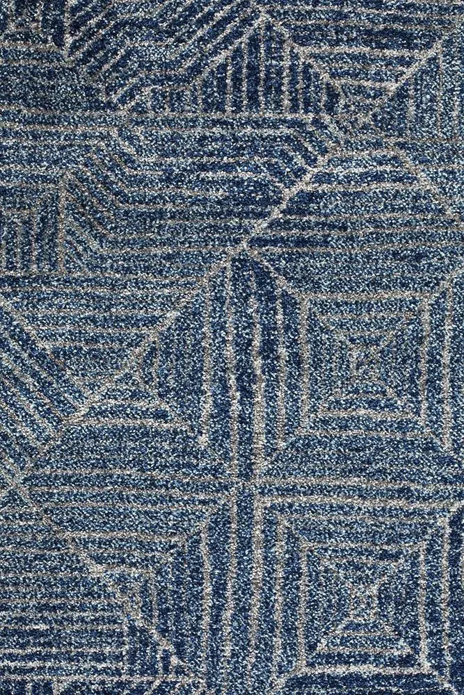 Sahra 457 Navy Round Rugs Unitex