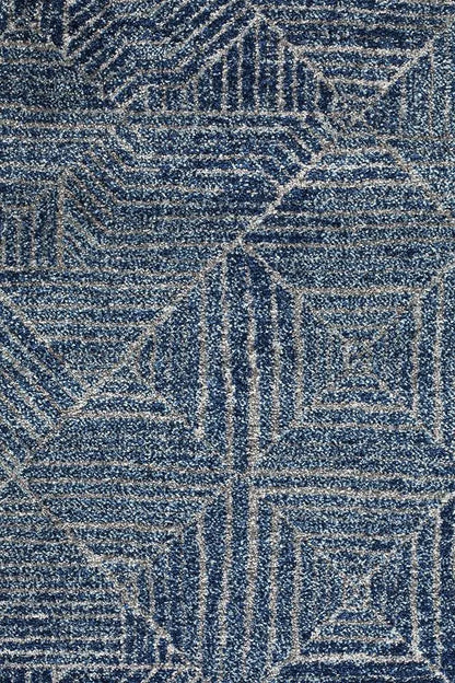 Sahra 457 Navy Round Rugs Unitex