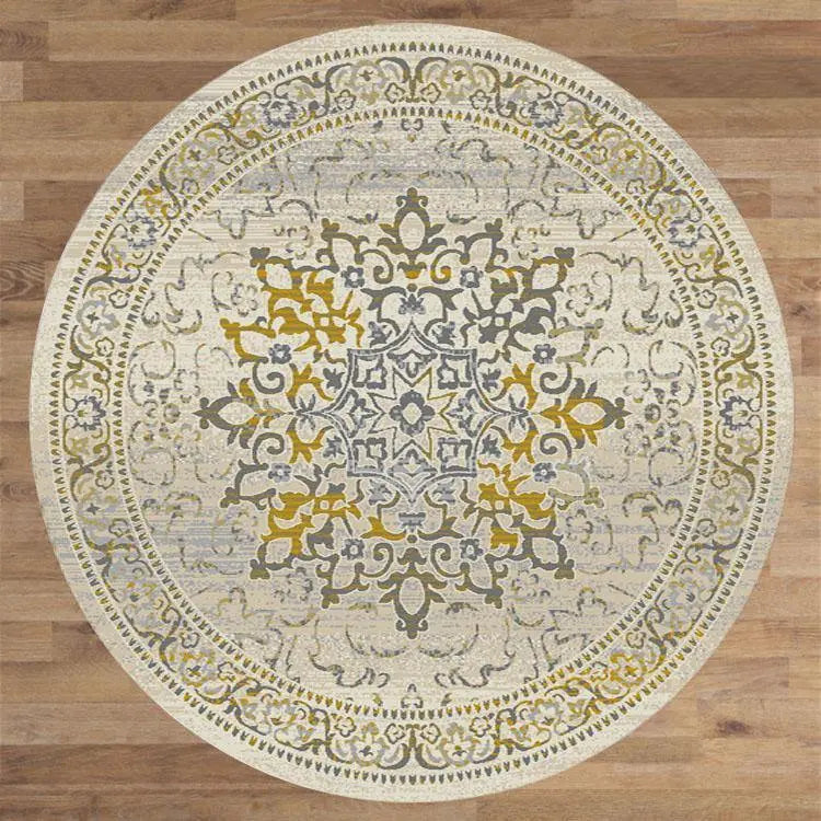 Serena 892 Gold Round Rugs Saray Rugs