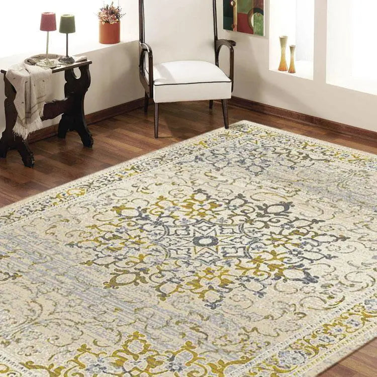 Serena 892 Gold Round Rugs Saray Rugs