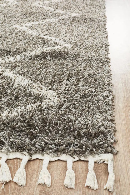 Sila 11 Grey Shaggy Rug Unitex