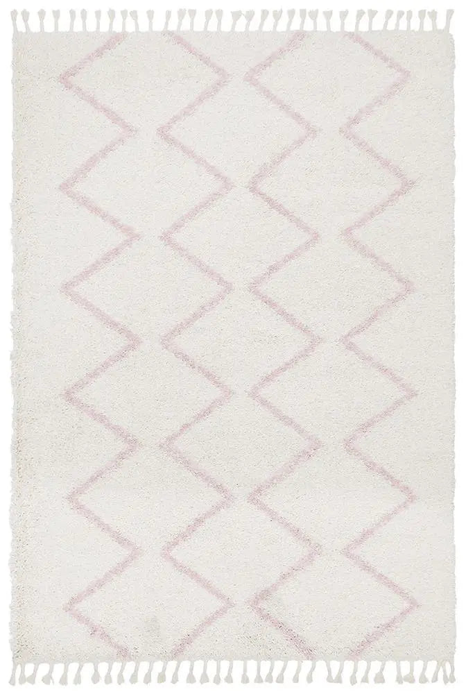 Sila 11 Pink Shaggy Rug Unitex