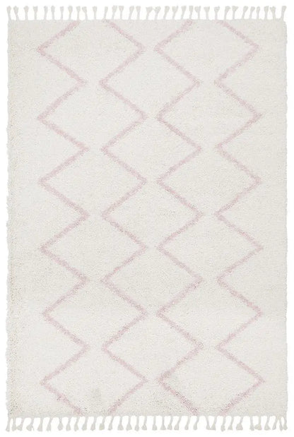 Sila 11 Pink Shaggy Rug Unitex