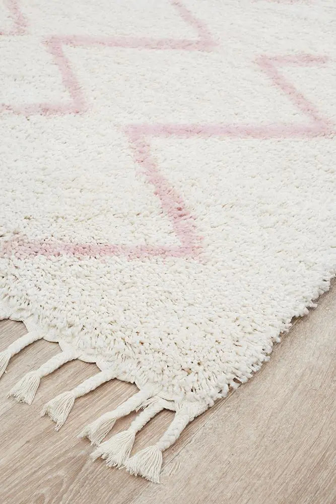 Sila 11 Pink Shaggy Rug Unitex